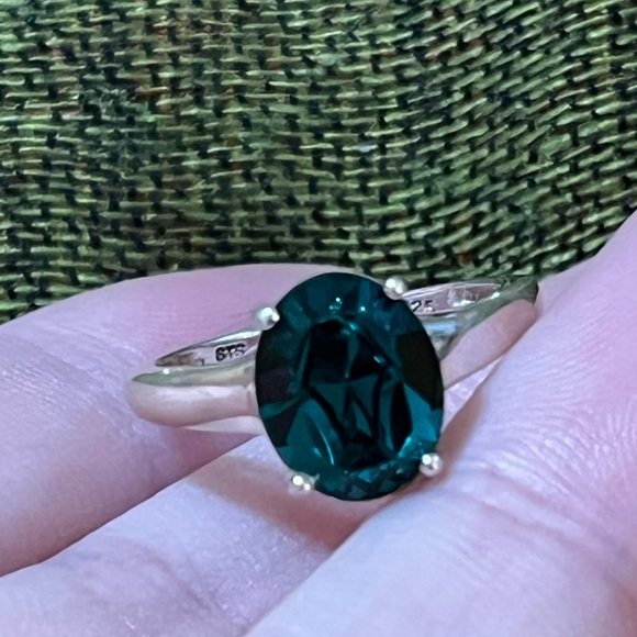 Chuck Clemency Green Emerald Sterling Silver 925 Designer Size 5 3/4 Ring - Picture 6 of 6